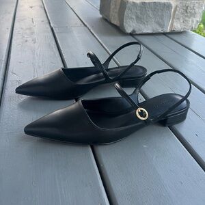 Slingback Mary Jane Flats - Black